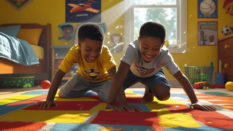 اطفال يلعبون في غرف نومهم